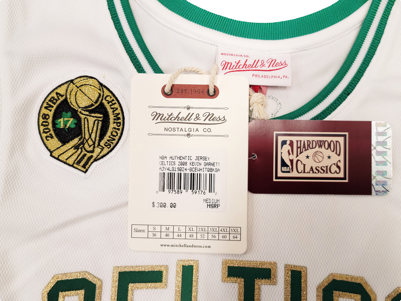 Kevin Garnett White Boston Celtics Autographed Mitchell & Ness 2008-09  Authentic Jersey