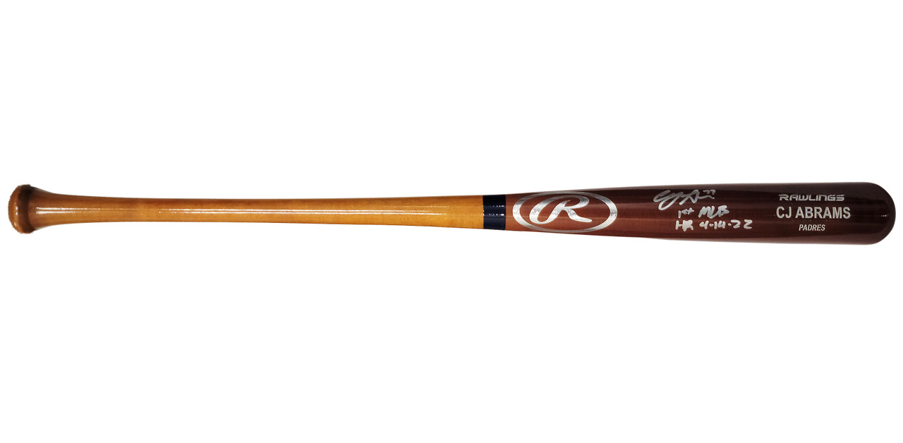 CJ Abrams Autographed Brown Rawlings Bat San Diego Padres 1st MLB