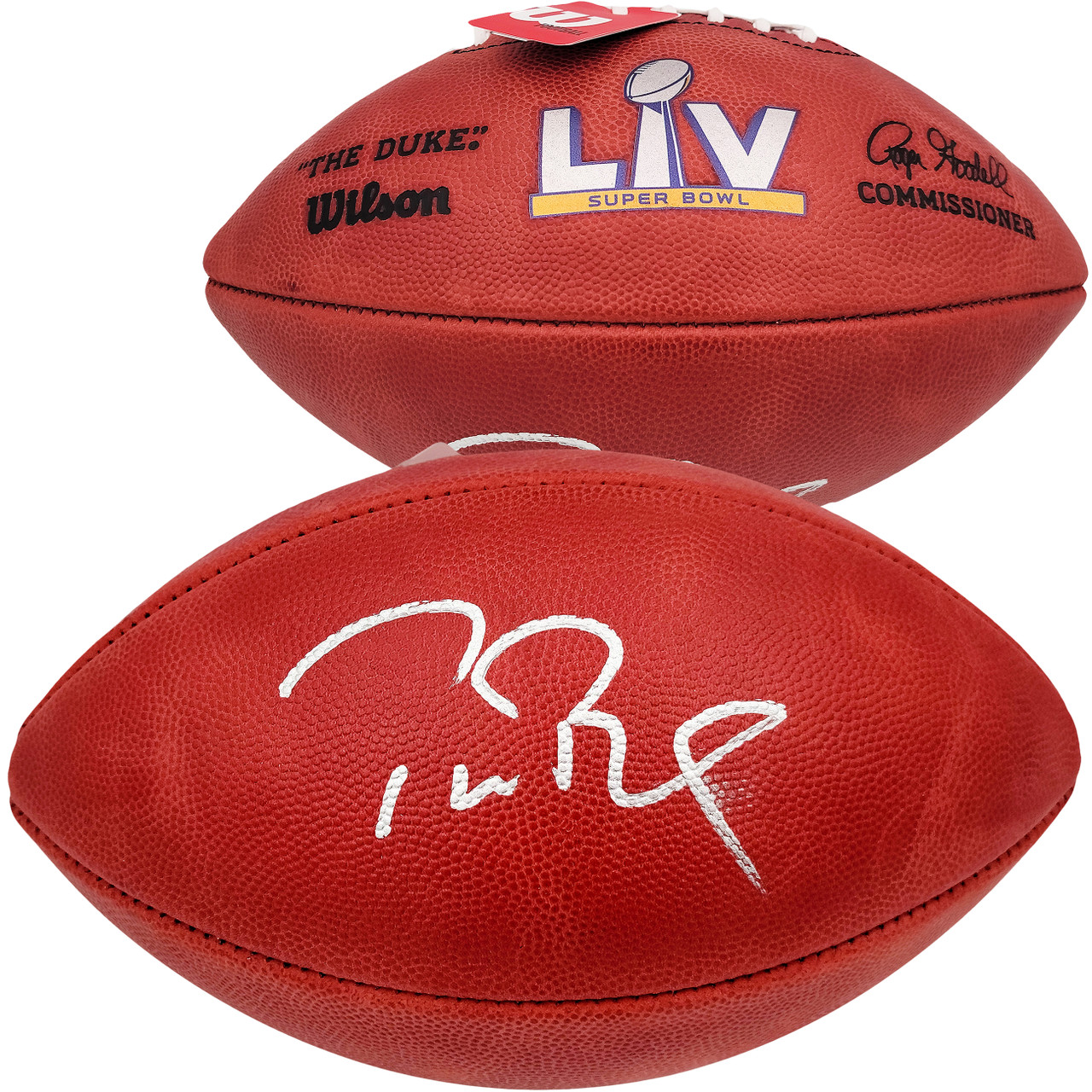 TOM BRADY Autographed Let's Go Bucs Metallic Logo Football FANATICS LE  1/12