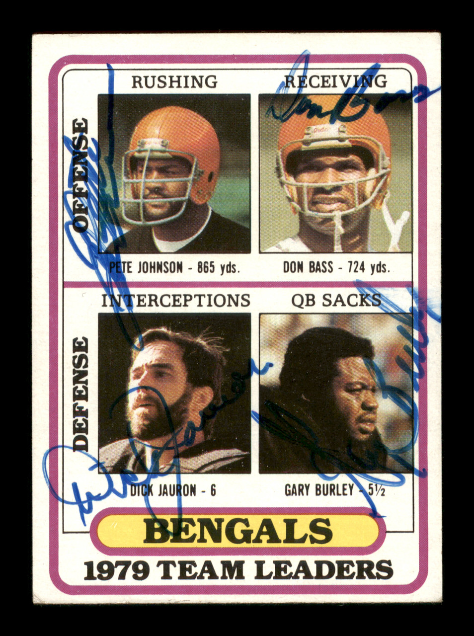 Team Leaders Autographed 1980 Topps Card #338 Cincinnati Bengals