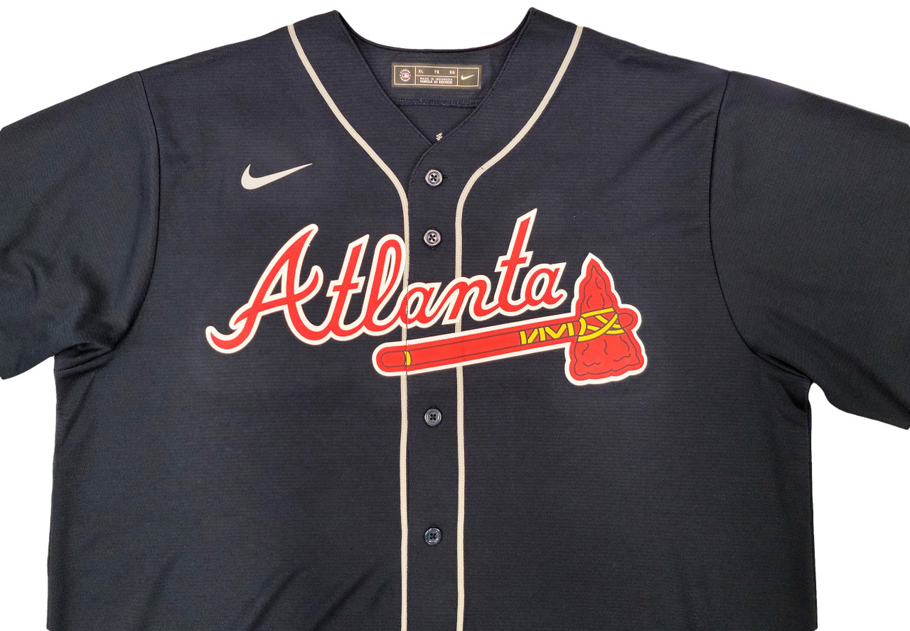 Atlanta Braves Ronald Acuna Jr. Autographed Blue Nike Jersey Size XL  Beckett BAS QR Stock #205686