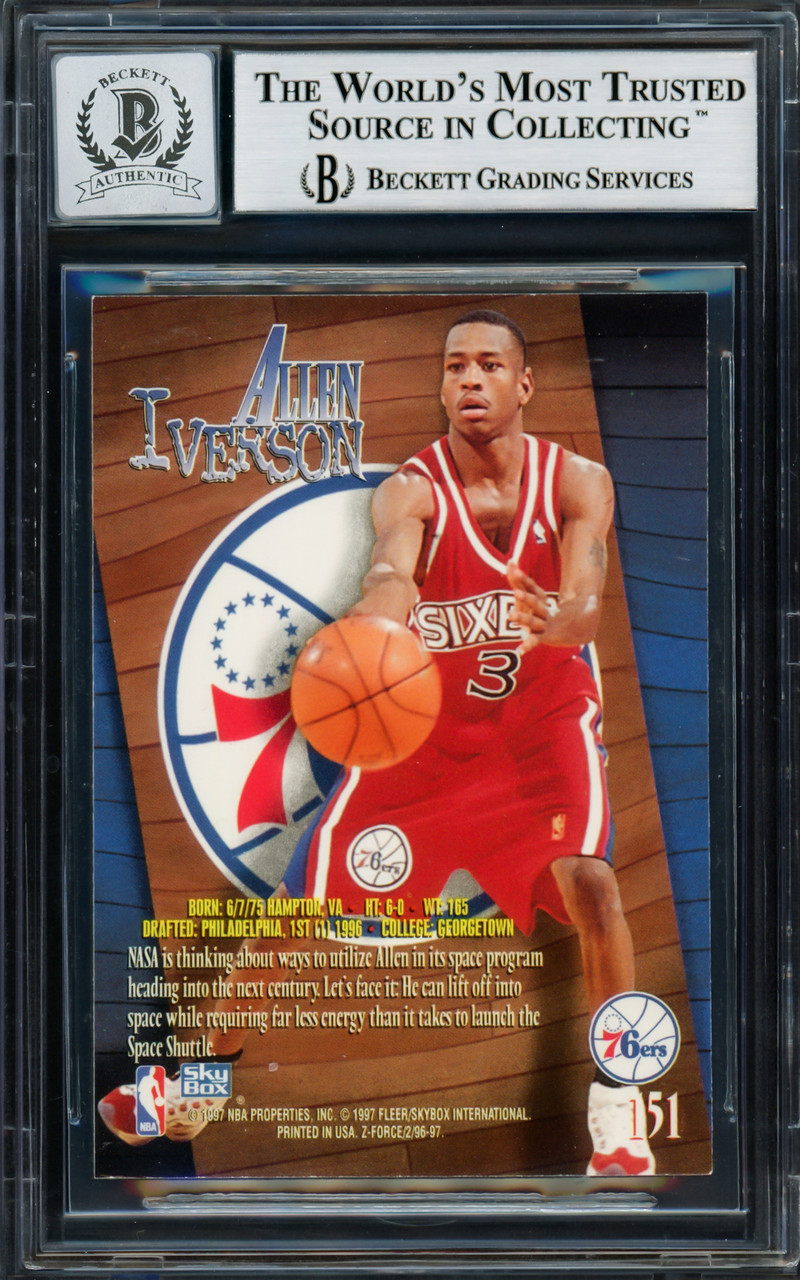 Allen Iverson Autographed 1996-97 Skybox Z Force Rookie Card