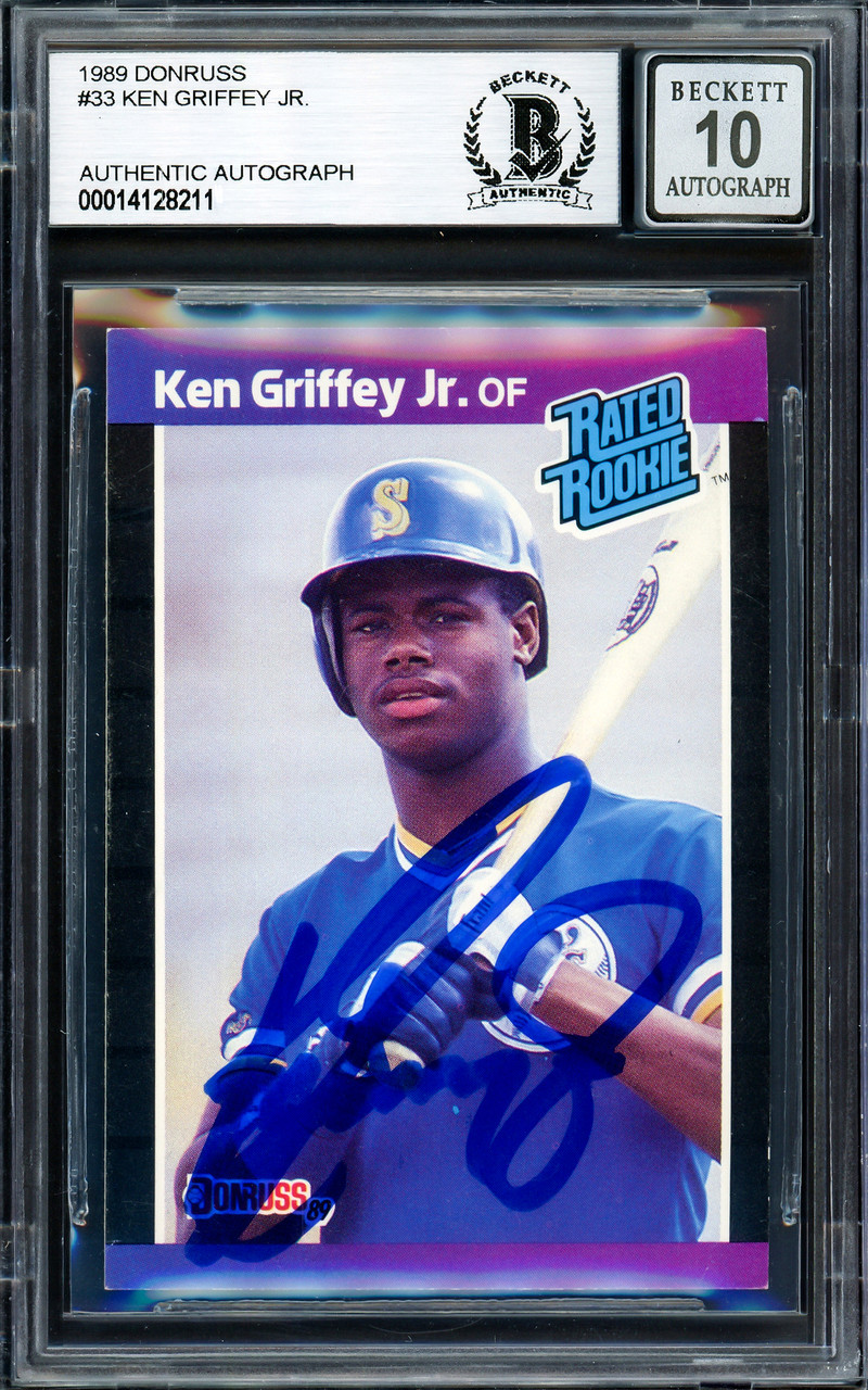 Ken Griffey Jr Signed Seattle Mariners 1989 Topps Traded Baseball Rookie  Card #41T (Beckett Mint 9 - Auto Grade 10)