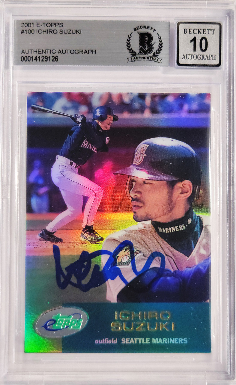 Ichiro Suzuki Autographed 2001 eTopps Rookie Card #100 Seattle