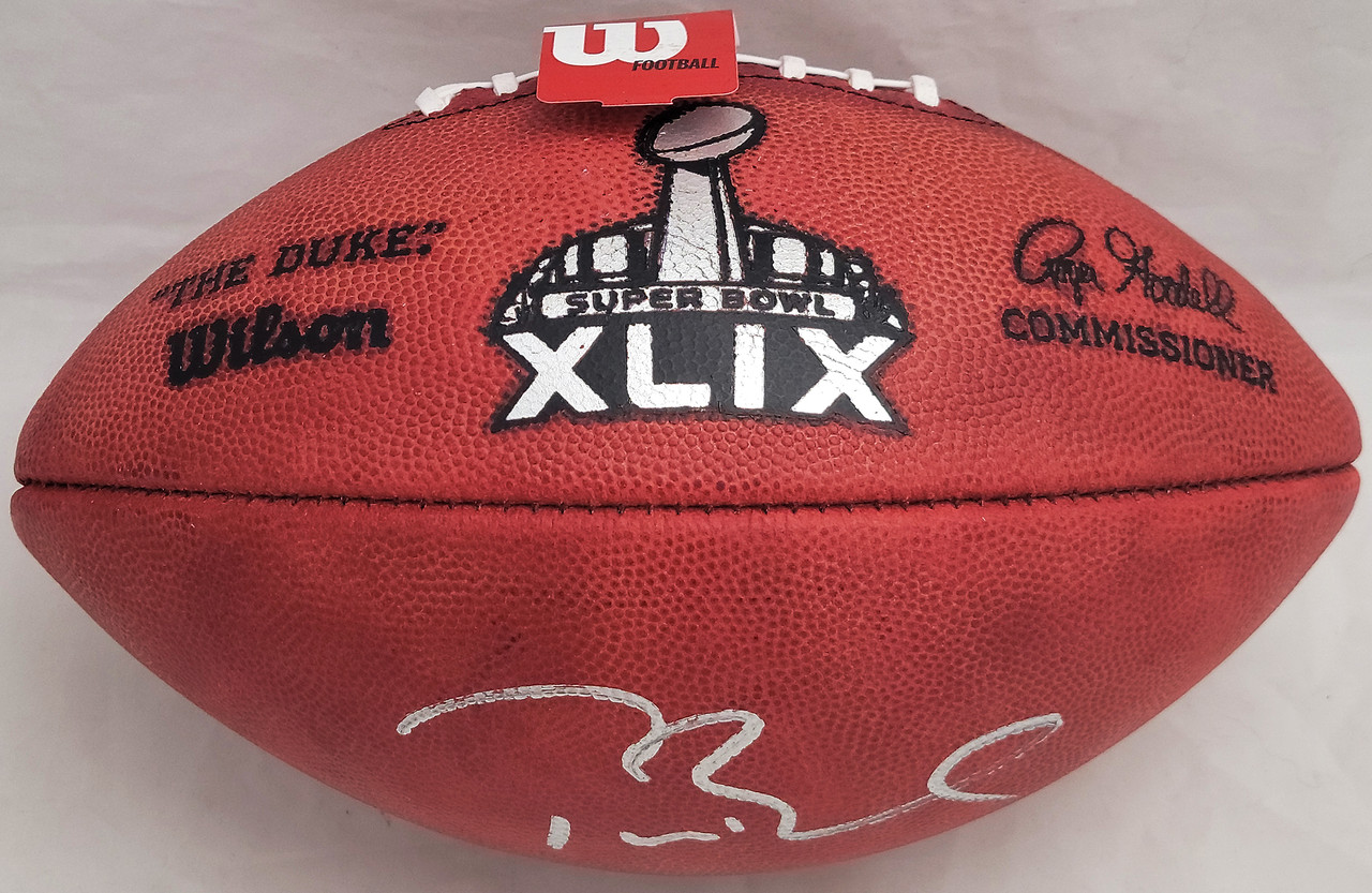 Tom Brady Autographed New England Patriots Official NFL Leather Super Bowl  XLIX Logo Football Fanatics Holo Stock #206037