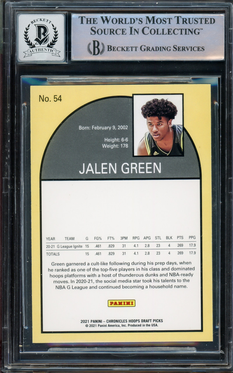 NBAカード JALEN GREEN AUTO Jalen Green 2021-22 Panini Hoops Now Playing Autograph