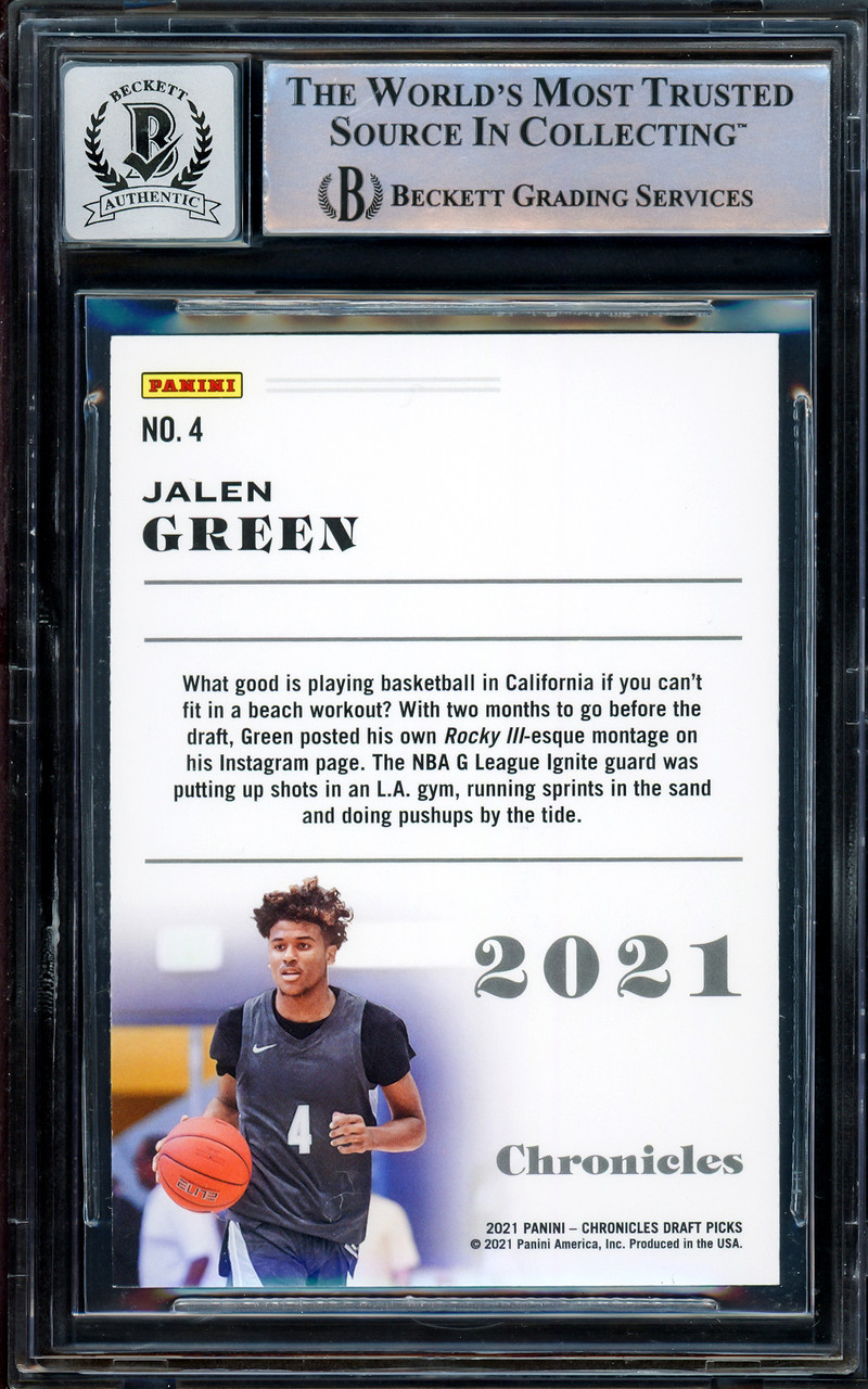Jalen Green Autographed 2021-22 NBA Hoops Rookie Card #218 Houston Rockets  Auto Grade Gem Mint 10 Beckett BAS Stock #205942 - Mill Creek Sports