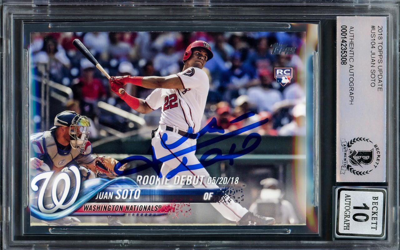 Juan Soto Autographed Signed 2020 Topps Walmart Holiday Card #Hw196  Washington Nationals Beckett Beckett