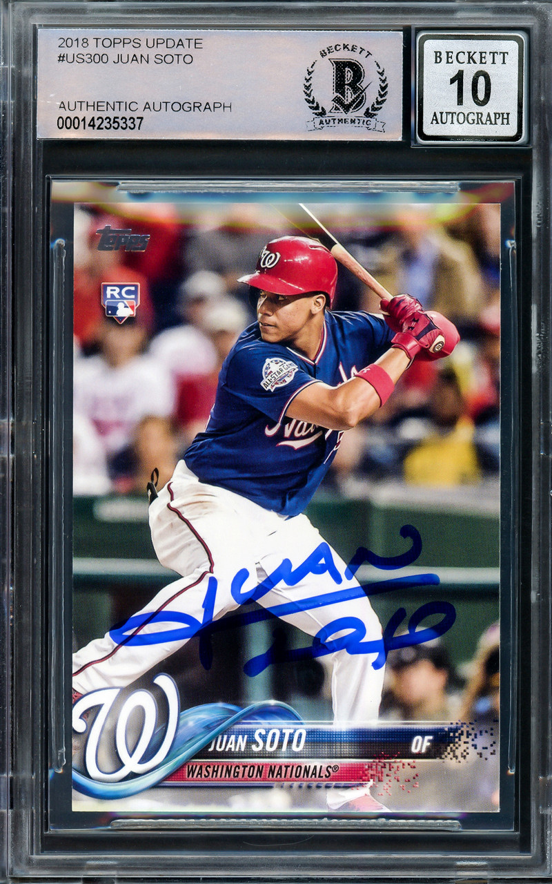 Juan Soto Autographed 2018 Topps Update Rookie Card #US300 Washington  Nationals Auto Grade Gem Mint 10 Beckett BAS Stock #205937