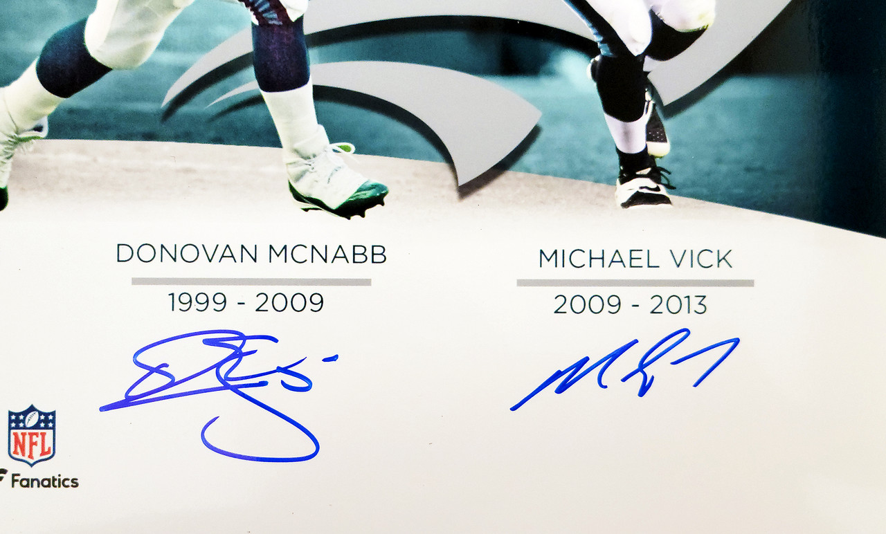 Ron Jaworski-Randall Cunningham-Donovan McNabb Triple Signed 16×20 Photo –  Eagles QB Legends Custom