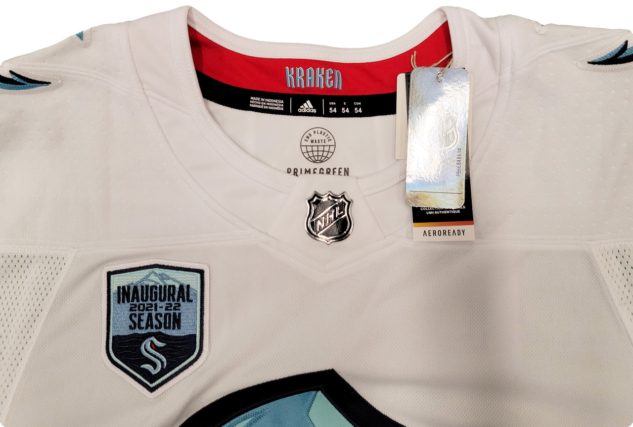Seattle Kraken Authentic Adidas Inaugural Season Blank Away Jersey White / 54