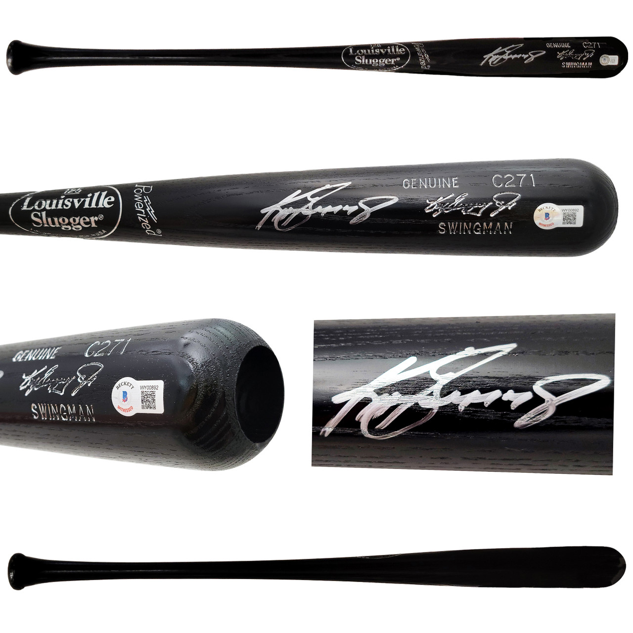 SALE!! Ken Griffey Jr. Autographed Black Louisville Slugger Swingman Game  Model Bat Seattle Mariners Beckett BAS QR Stock #206015 - Mill Creek Sports