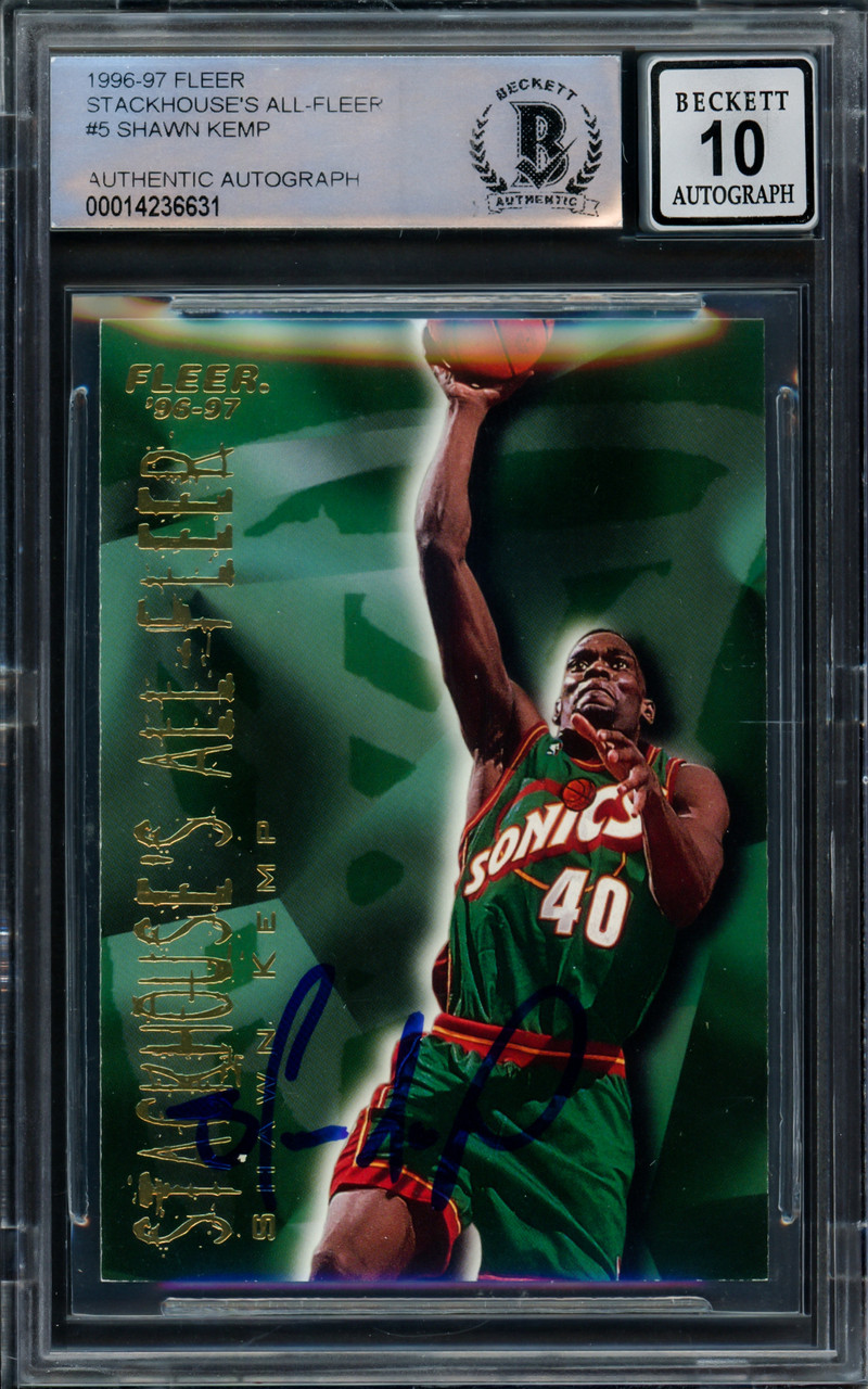 Shawn Kemp Autographed 1996 Fleer Stackhouse's All-Fleer Card #5