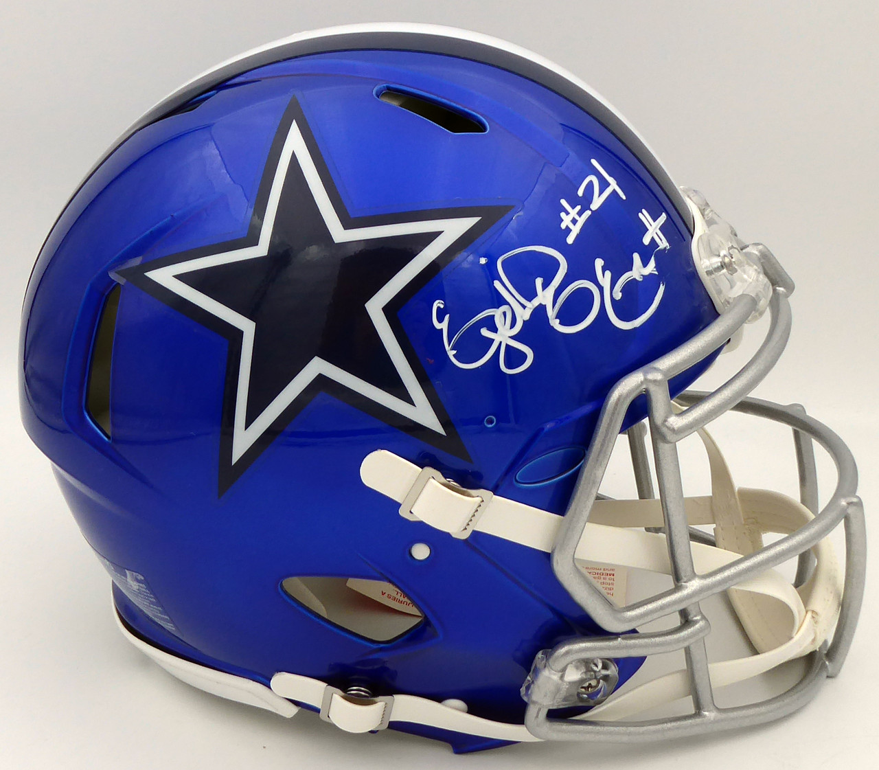 Ezekiel Elliott Autographed Dallas Cowboys Flash Blue Full Size Authentic  Speed Helmet (Smudge) Beckett BAS #WT81470