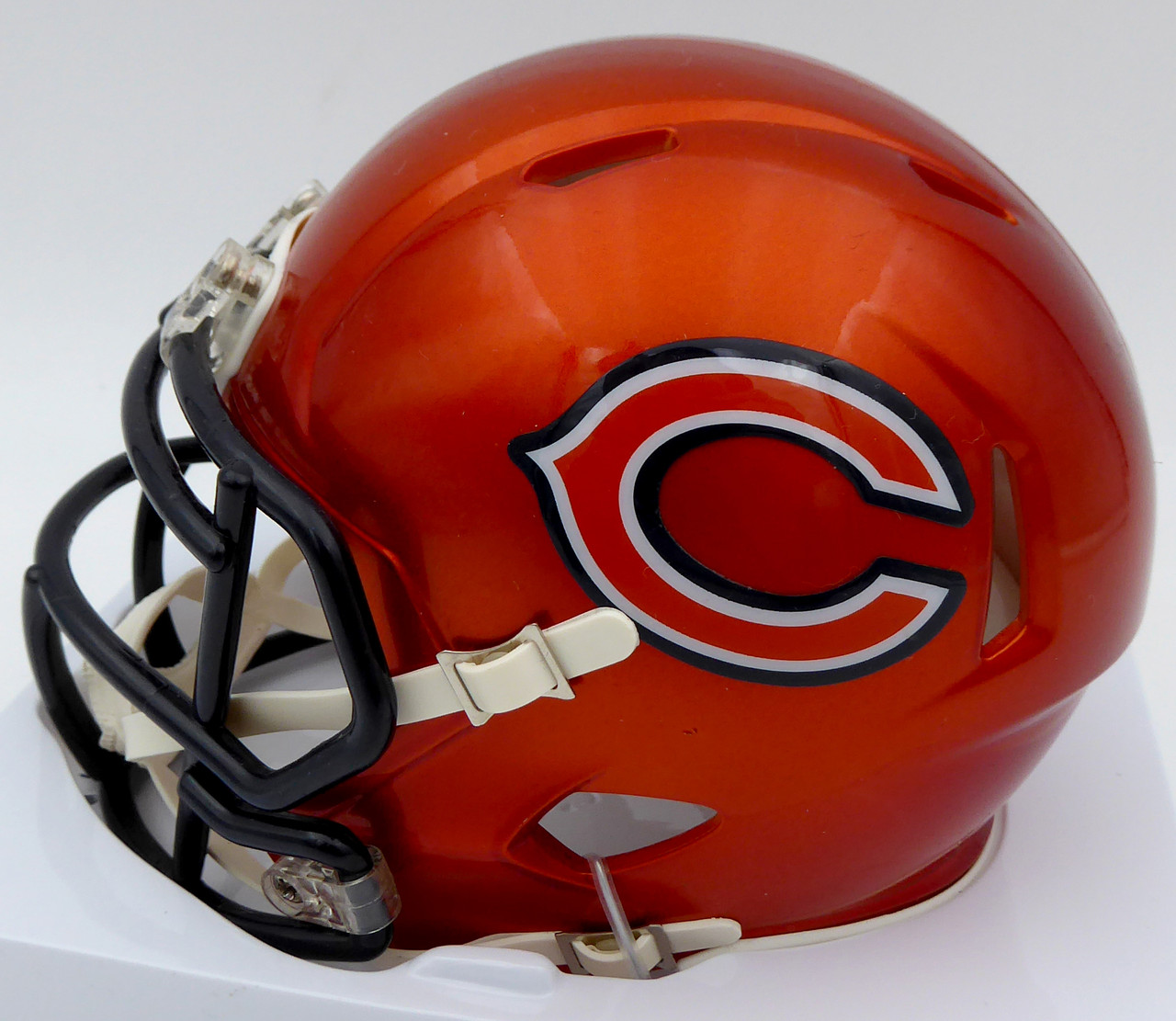 Chicago Bears Orange and Blue Helmet NFL Wood Framed Textured