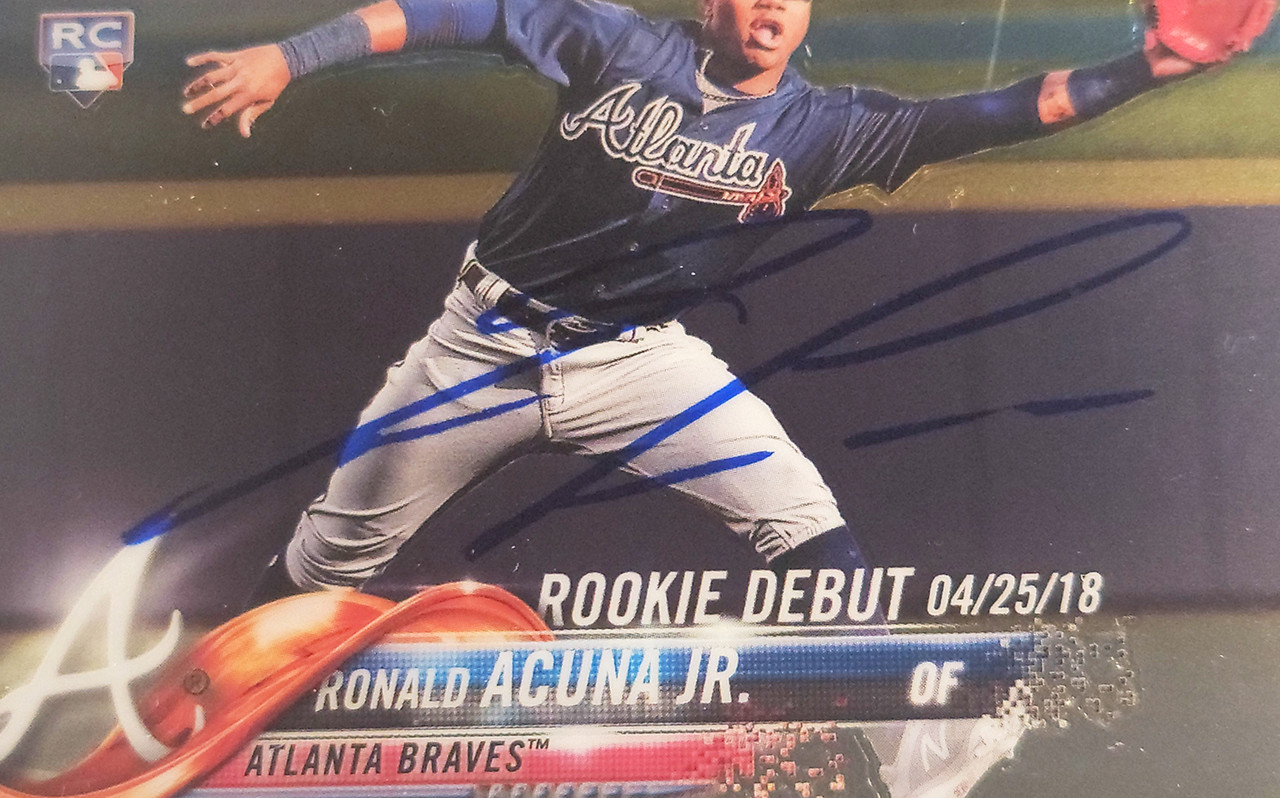 Ronald Acuna Jr. Autographed 2018 Topps Chrome Update Rookie Card #HMT25  Atlanta Braves PSA 10 Auto Grade Mint 9 PSA/DNA #56463085