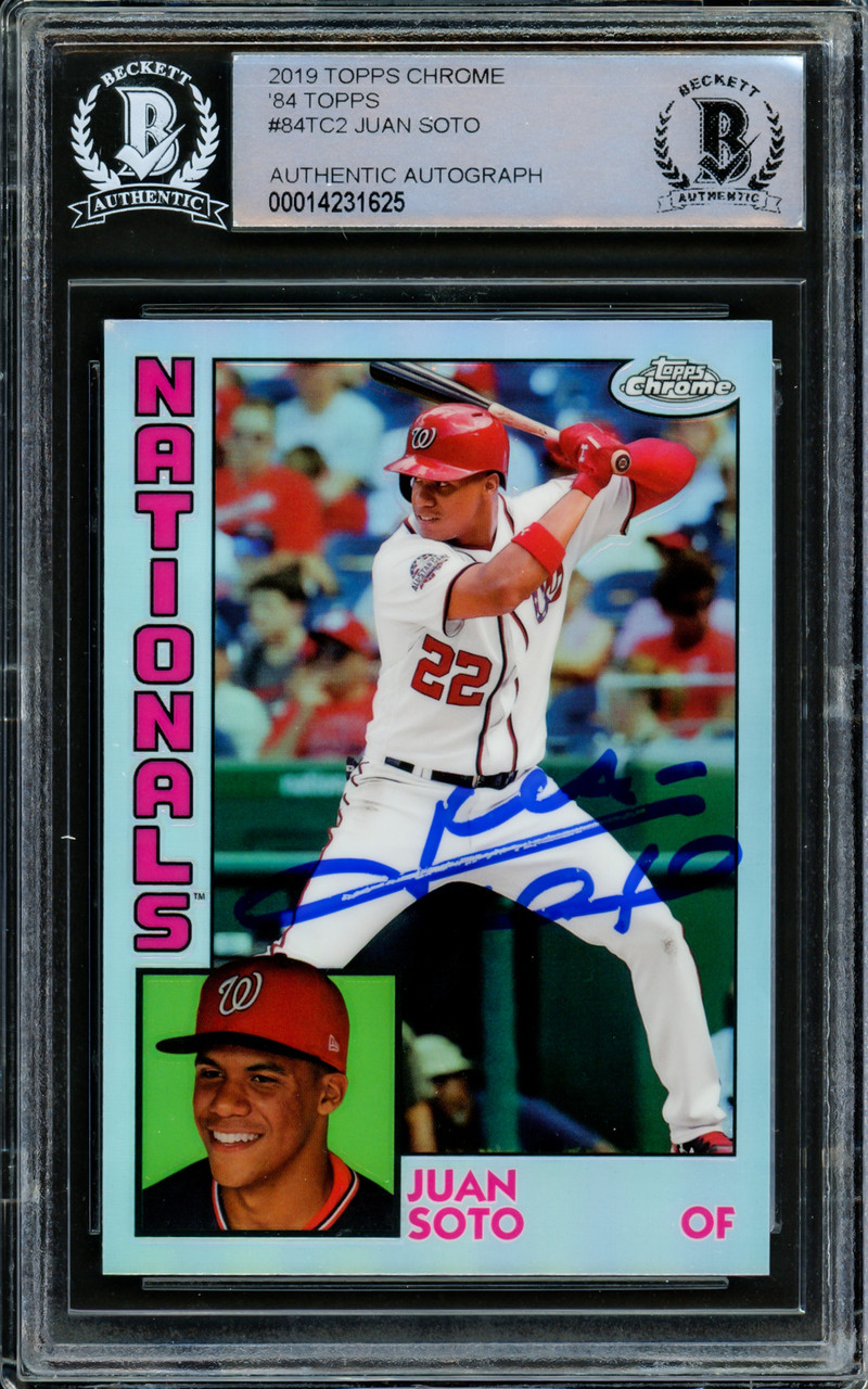 Juan Soto Autographed 2019 Topps Chrome Refractor 1984 Rookie Card