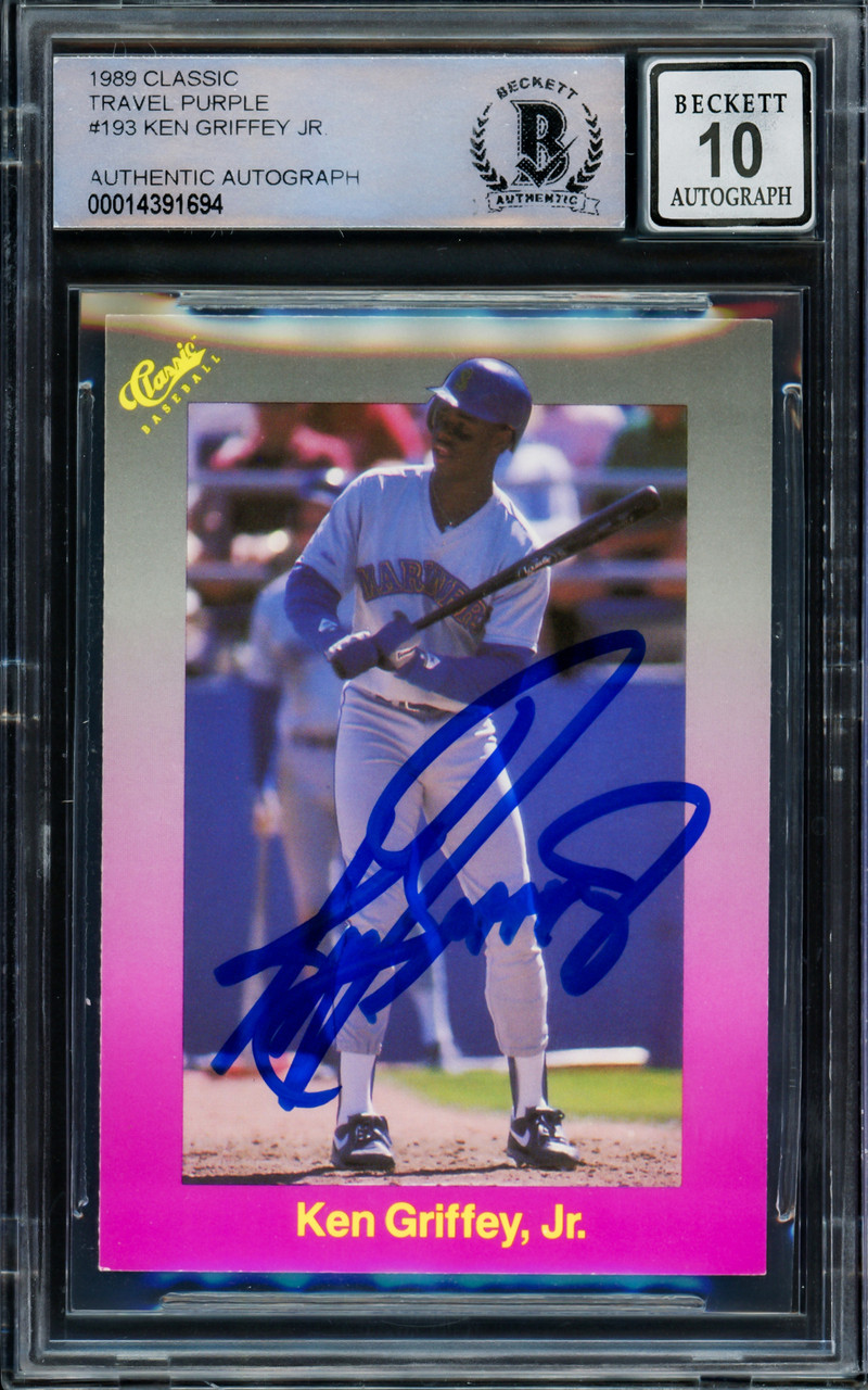 Ken Griffey Jr. Autographed 1989 Classic Travel Purple Rookie Card