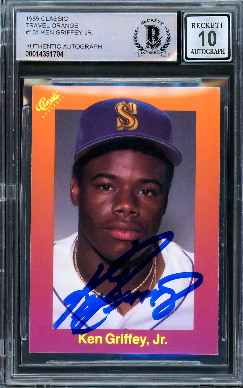 Ken Griffey Jr. Autographed 1995 Pacific Card #9 Seattle Mariners