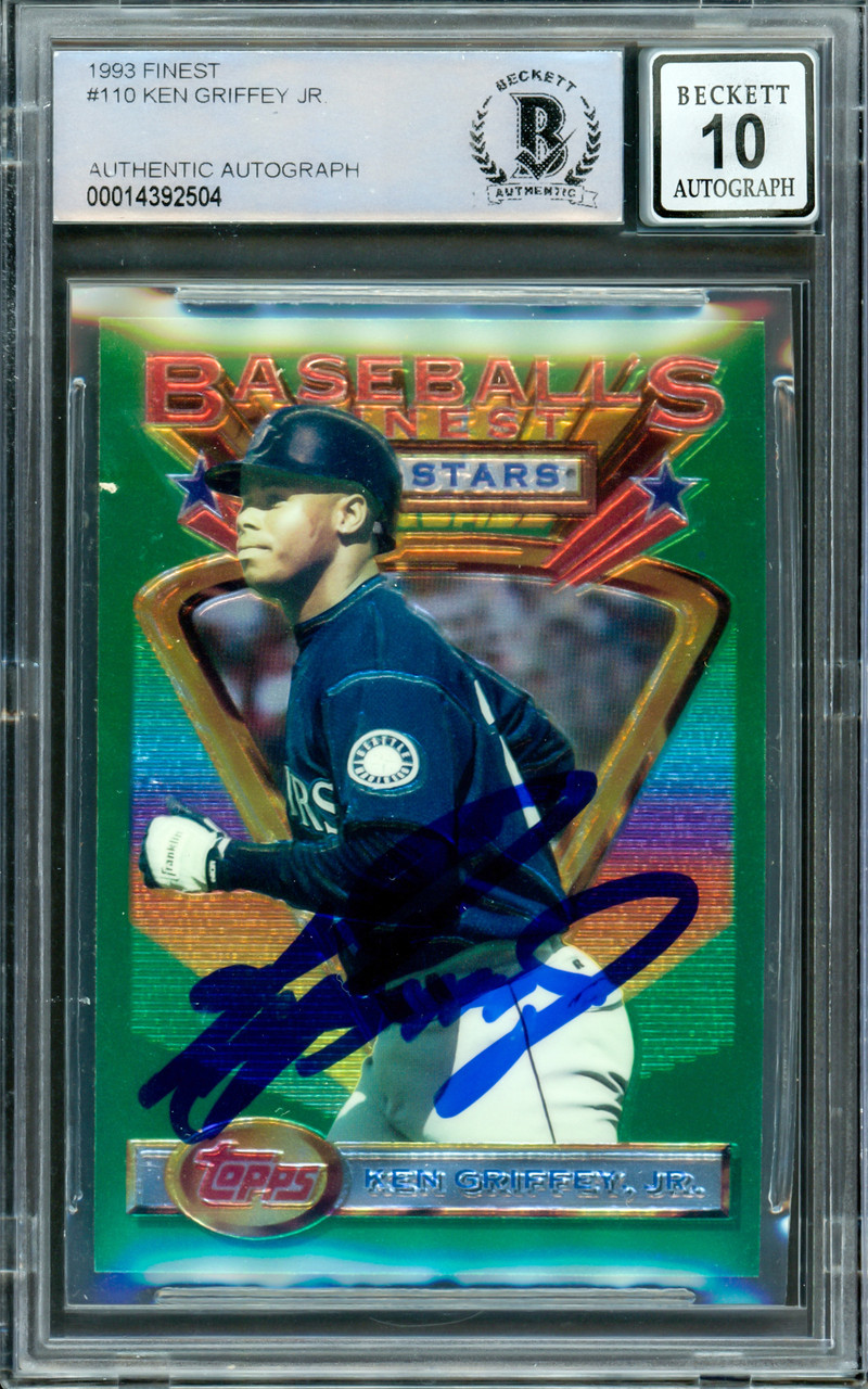 Ken Griffey Jr. Autographed 1993 Topps Finest Card #110 Seattle Mariners  BGS 8.5 Auto Grade Gem Mint 10 Beckett BAS #15463820 - Mill Creek Sports