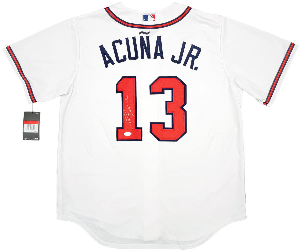 Ronald Acuna Jr. Signed Atlanta Braves Nike Red MLB Jersey with 3