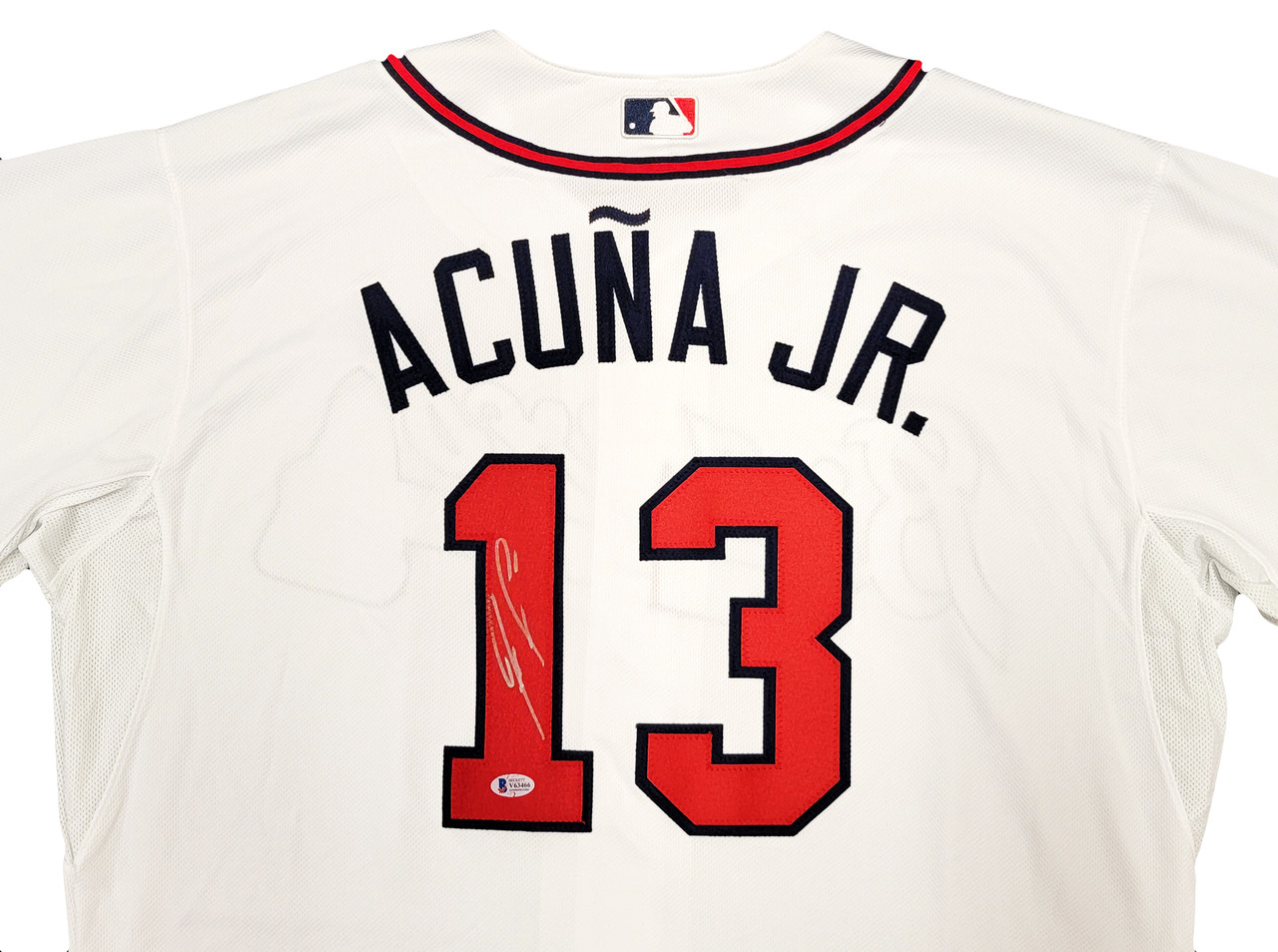 Atlanta Braves Ronald Acuna Jr. Autographed White Majestic Authentic Cool  Base Jersey Size 52 Beckett BAS Stock #206515