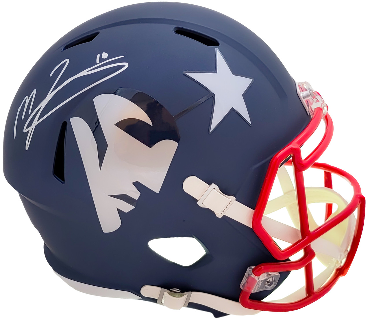 New England Patriots Mac Jones Autographed Blue Nike Gameday