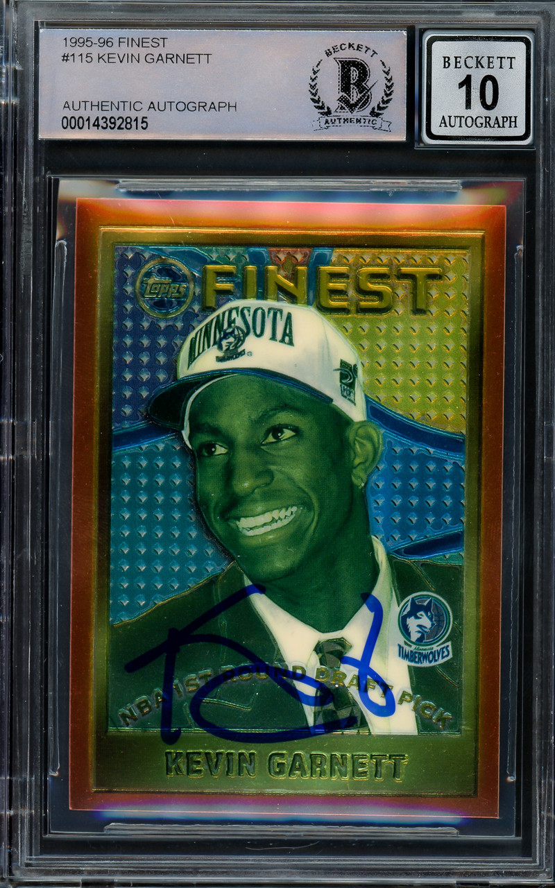 Kevin Garnett Autographed 1995 Fleer Metal Rookie Card #167