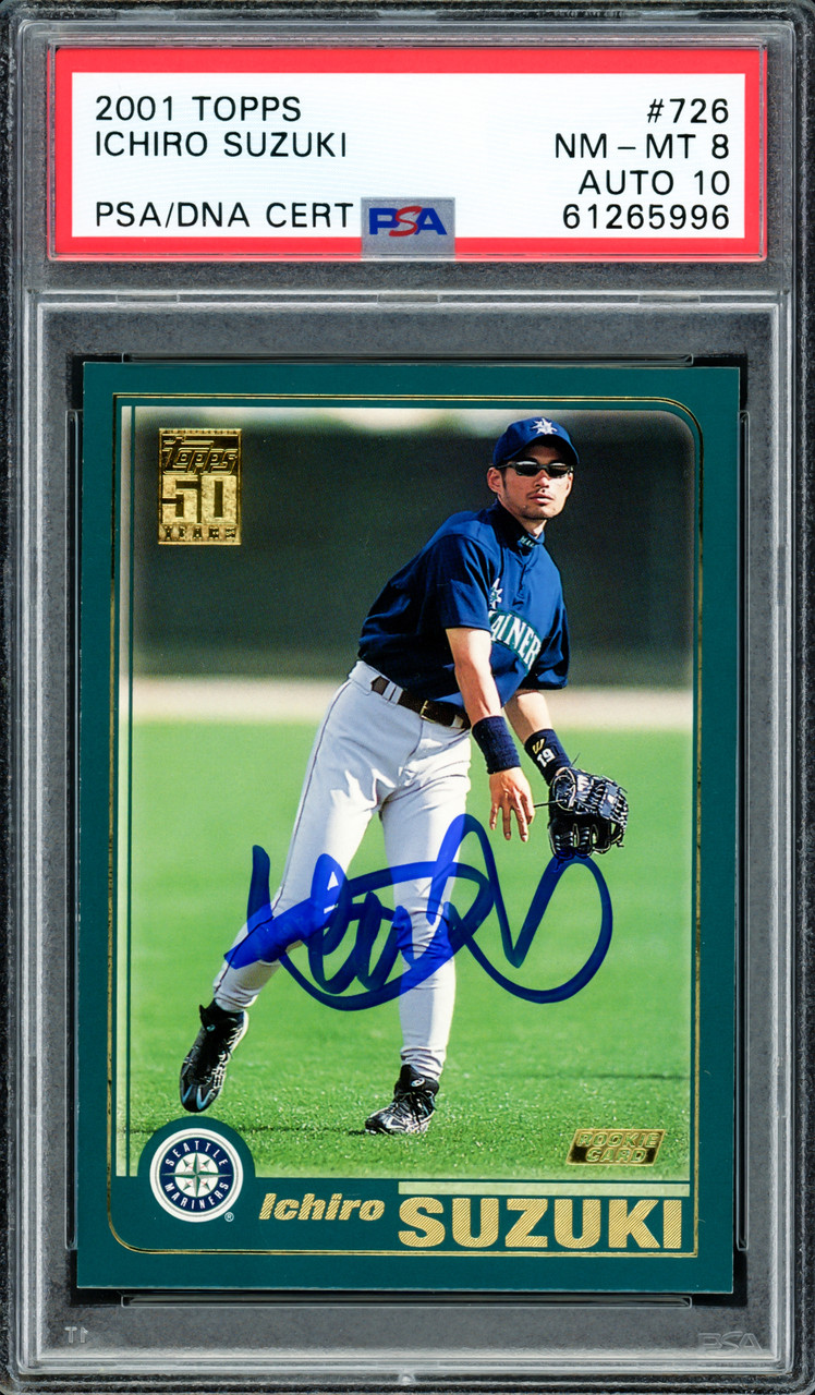 2001 Ichiro Suzuki ルーキー記念品 Ichiro Suzuki Autographed 2001 Topps Rookie Card #726
