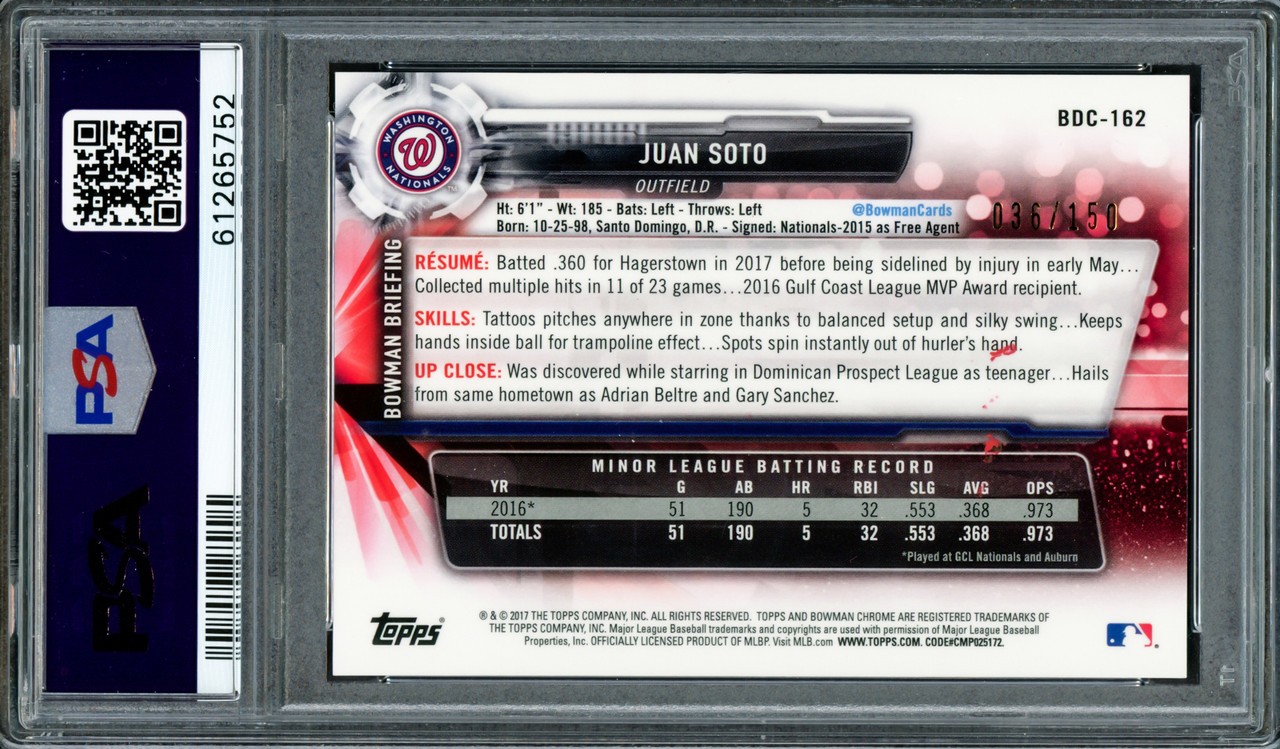 2020 Bowman's Best Juan Soto (Autograph - Atomic Refractor) #B20