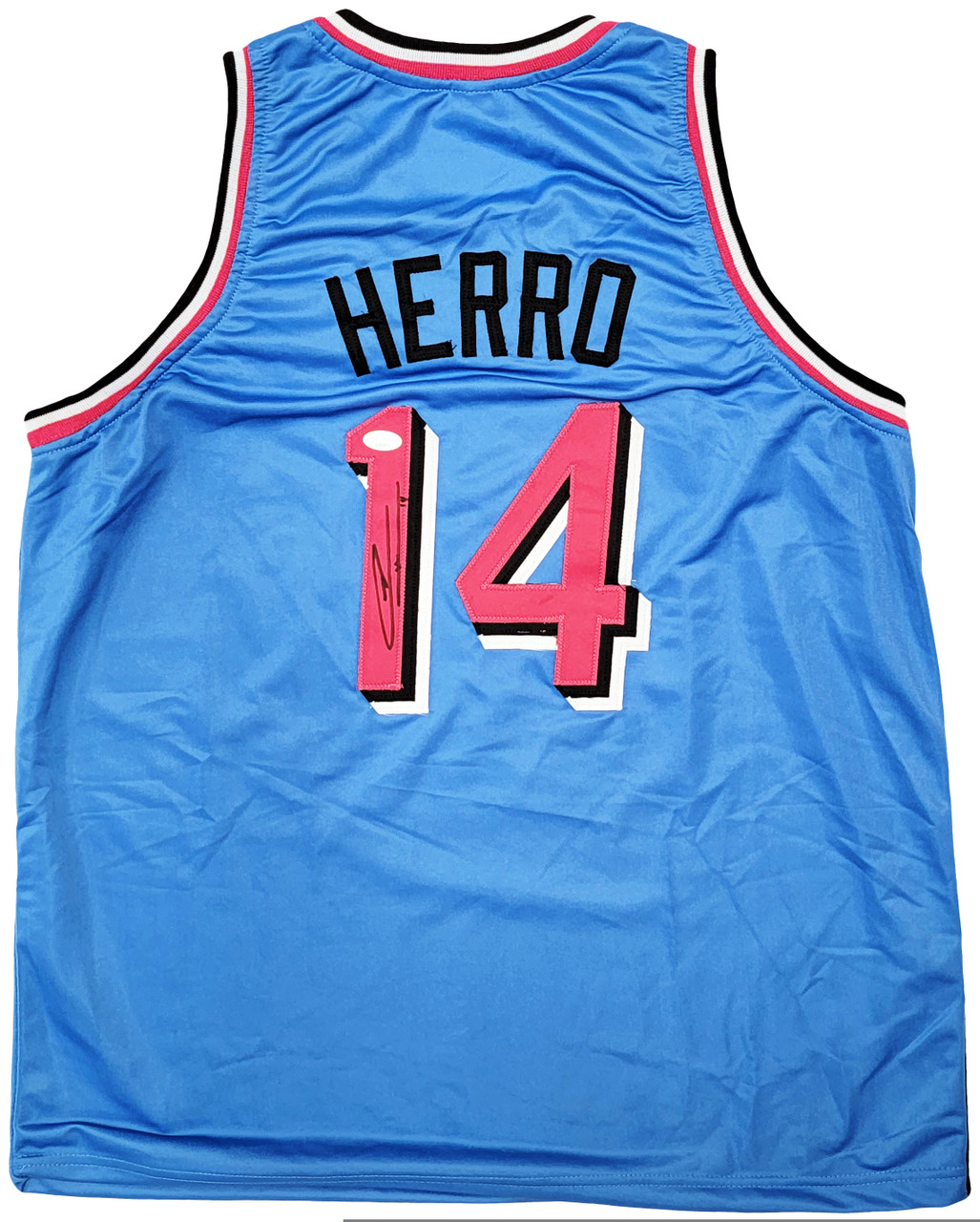 Mil Miami Heat Tyler Herro Autographed Blue Jersey JSA Stock #207950