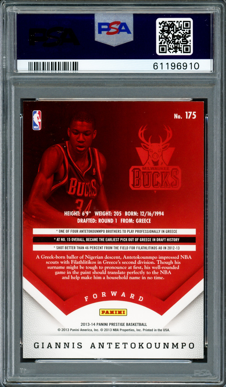 Giannis Antetokounmpo Autographed 2013 Panini Prestige