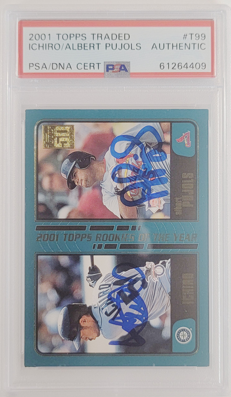 Albert Pujols & Ichiro Suzuki Autographed 2001 Topps Traded