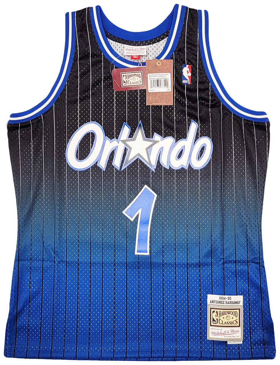 Mil Orlando Magic Anfernee Penny Hardaway Autographed Black & Blue Authentic Mitchell & Ness Fadeaway 1994-95 Hardwood Classic Swingman Jersey Size XL PSA