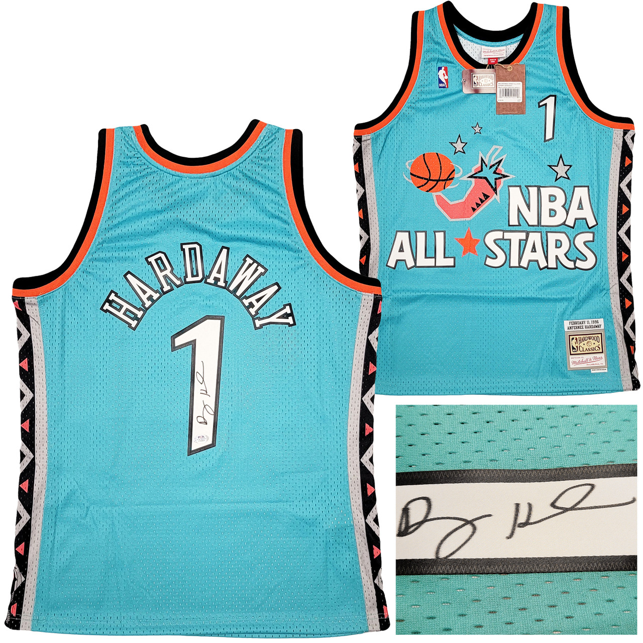 Orlando Magic Anfernee Penny Hardaway Autographed Teal Authentic Mitchell &  Ness All Star Game Feb 11,1996 Hardwood Classic Swingman Jersey Size L  PSA/DNA Stock #208257 - Mill Creek Sports