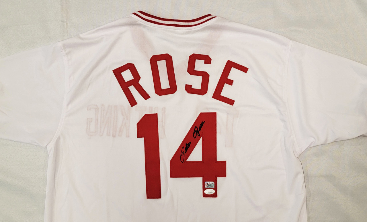 Cincinnati Reds Pete Rose Autographed White Jersey JSA Stock #202353 - Mill  Creek Sports