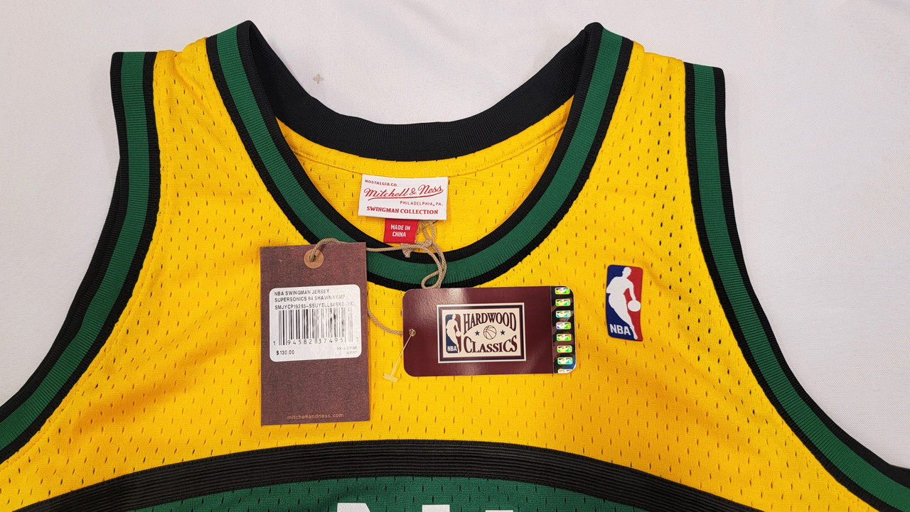 Mitchell & Ness Shawn Kemp Seattle Supersonics Home 1994-95 NBA Jersey  White/Green/Yellow Men's - SS23 - US