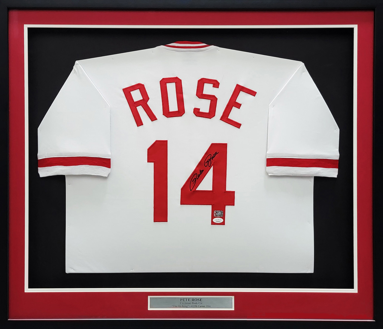 Cincinnati Reds Pete Rose Autographed Framed White Jersey JSA Stock #209457  - Mill Creek Sports