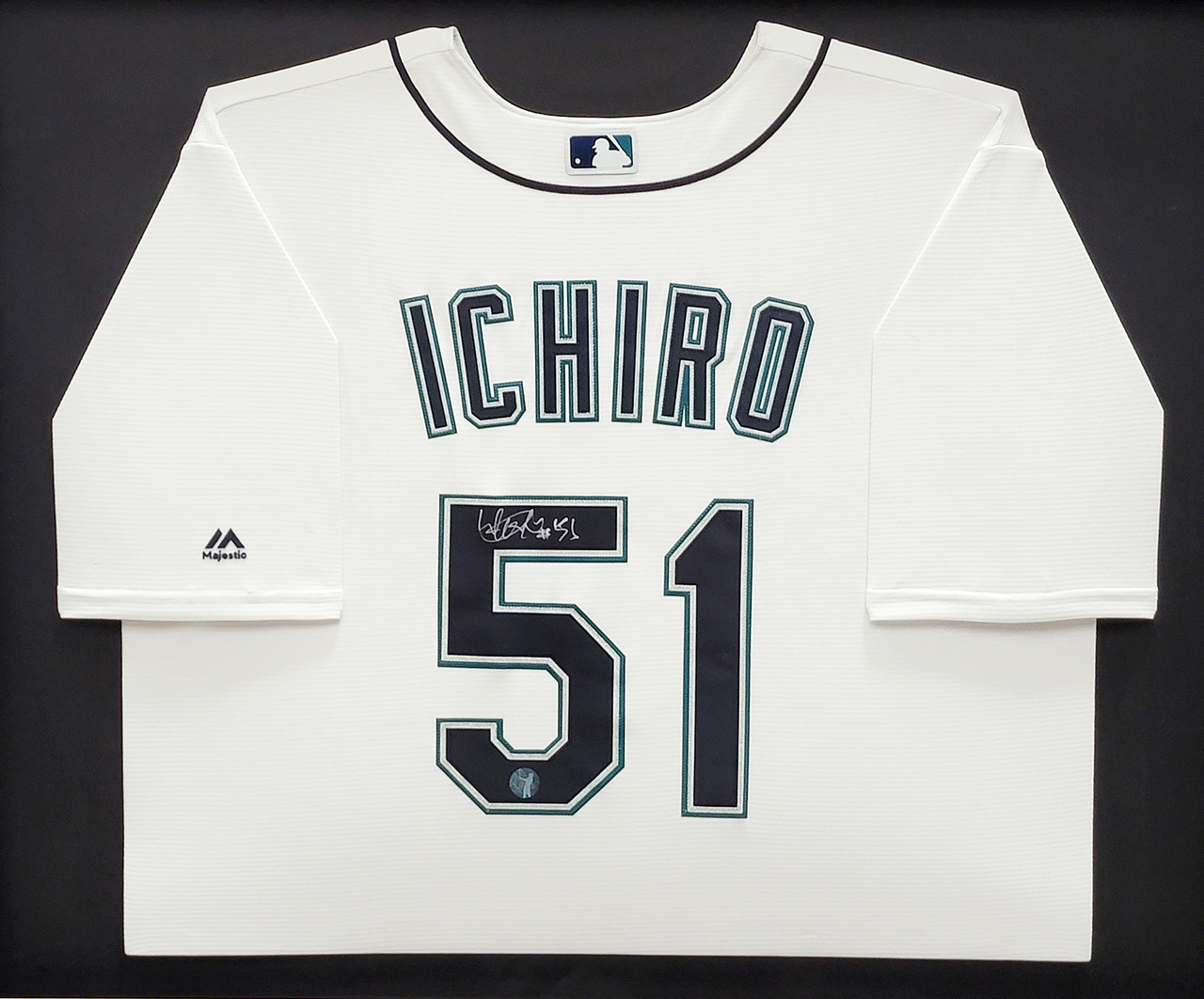 Seattle Mariners Ichiro Suzuki Autographed Framed White Majestic Jersey  