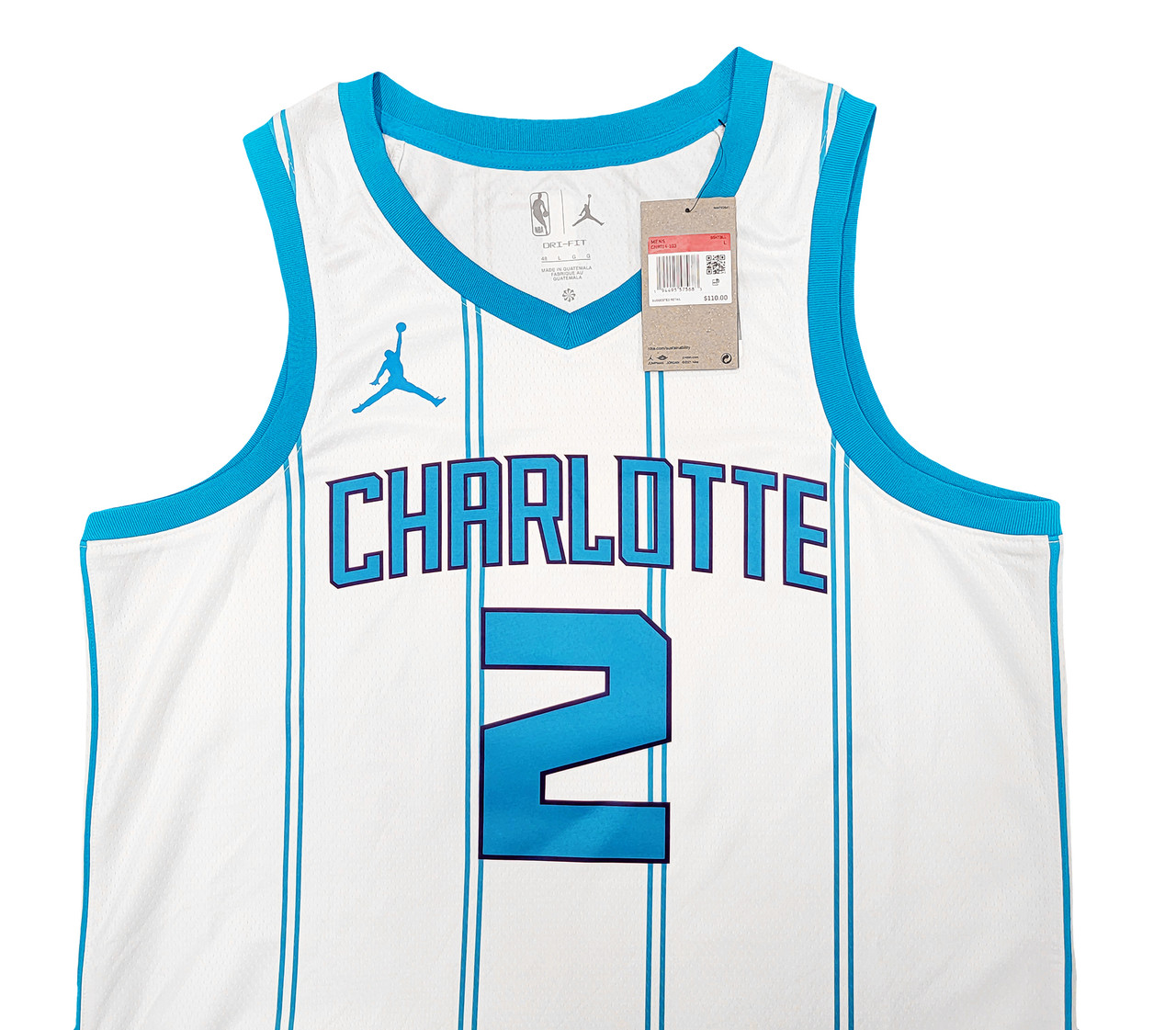 Charlotte Hornets Lonzo Ball Autographed White Nike Swingman Jersey Size 52  Beckett BAS QR #AB89467