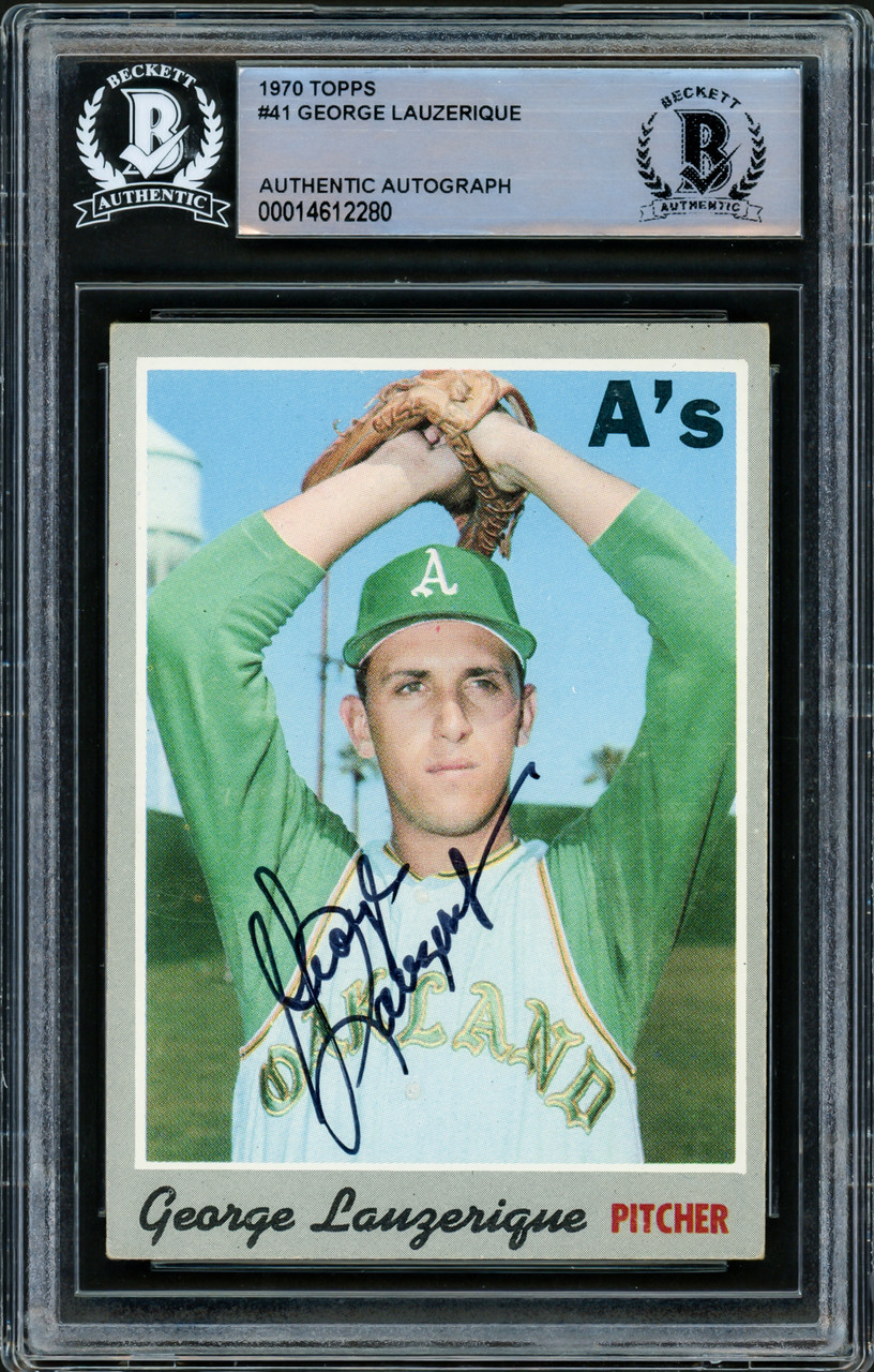 George Lauzerique Autographed 1970 Topps Card #41 Oakland A's PSA