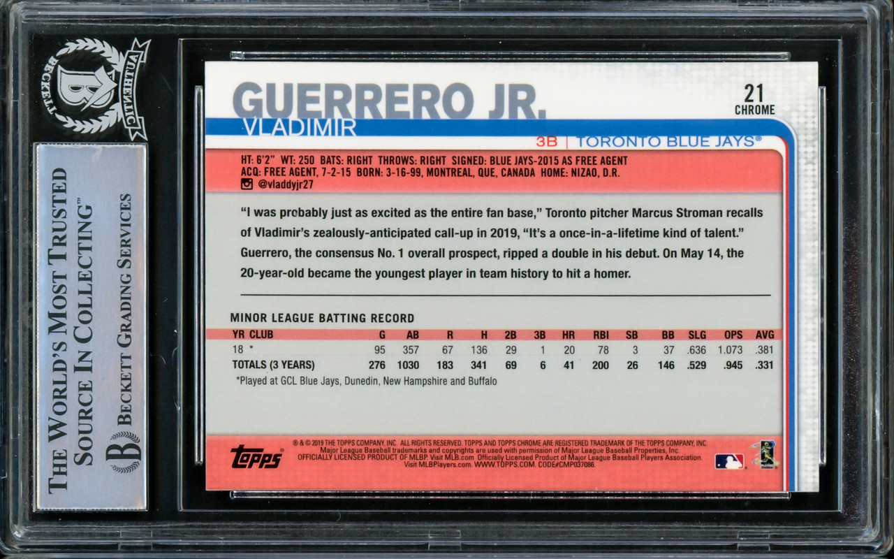 On-Card Auto # to 99 - Vladimir Guerrero Jr. - MLB TOPPS NOW® Card RC004A