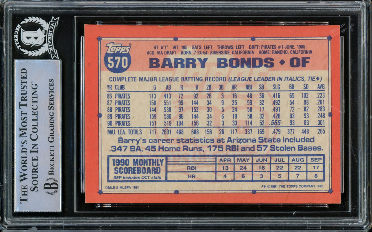 Barry Bonds Autographed 1986 Topps Traded Rookie Card #11T Pittsburgh  Pirates Beckett BAS #14862654