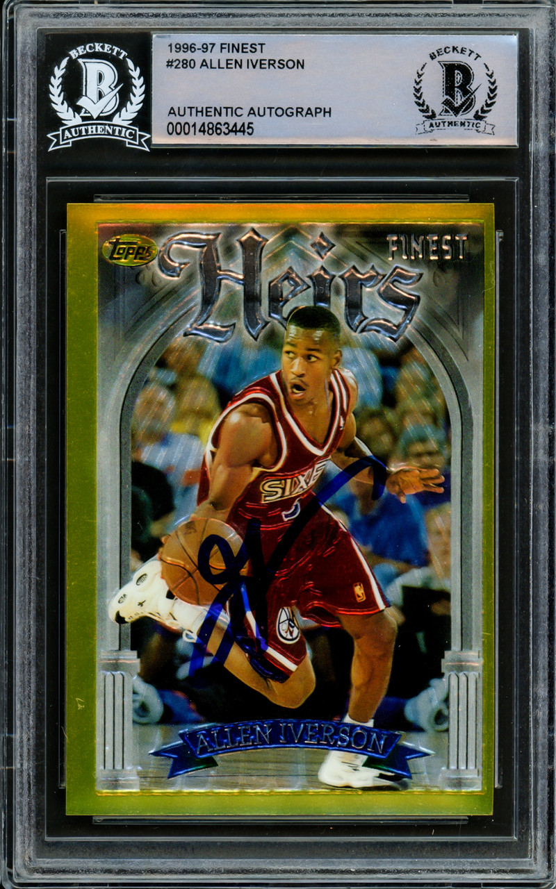Allen Iverson Autographed 1996-97 Topps Finest Gold Rookie Card