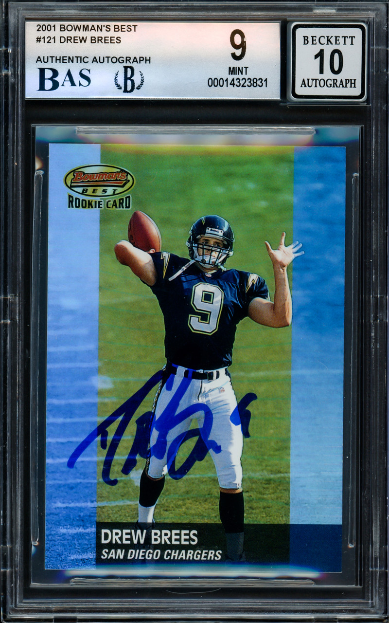 Drew Brees Autographed 2001 Bowman's Best Rookie Card #121
