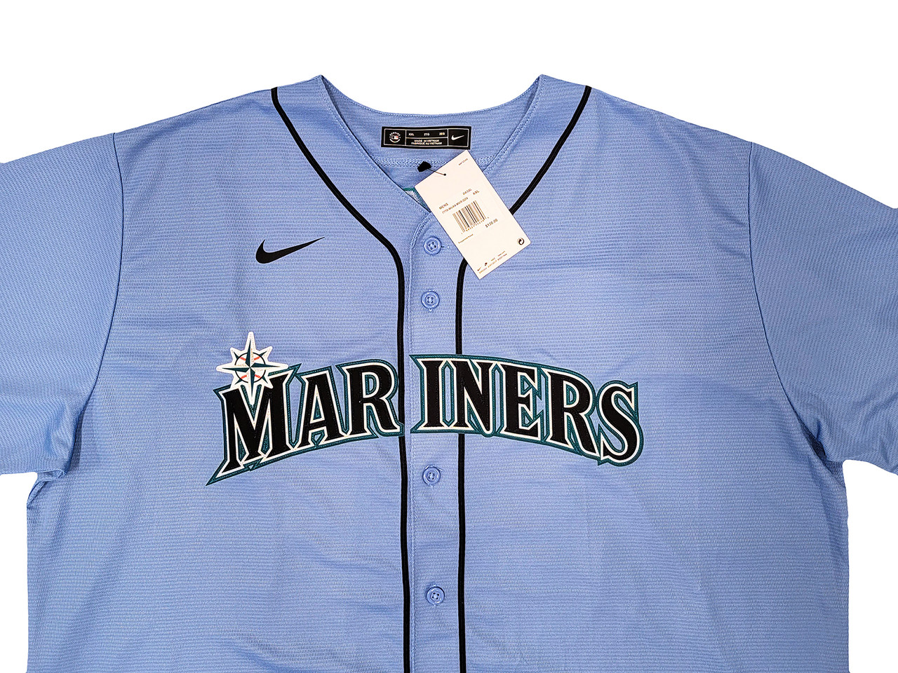 Seattle Mariners Julio Rodriguez Light Powder Blue Nike Jersey Size L Stock  #215375