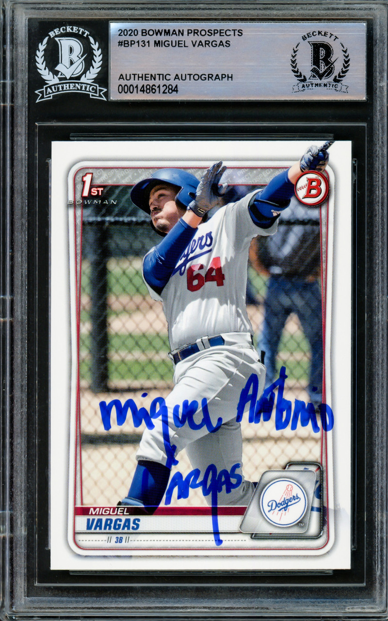 Miguel Vargas Autographed 2020 1st Bowman Rookie Card #BP-131 Los Angeles  Dodgers Full Name Beckett BAS Stock #210497 - Mill Creek Sports