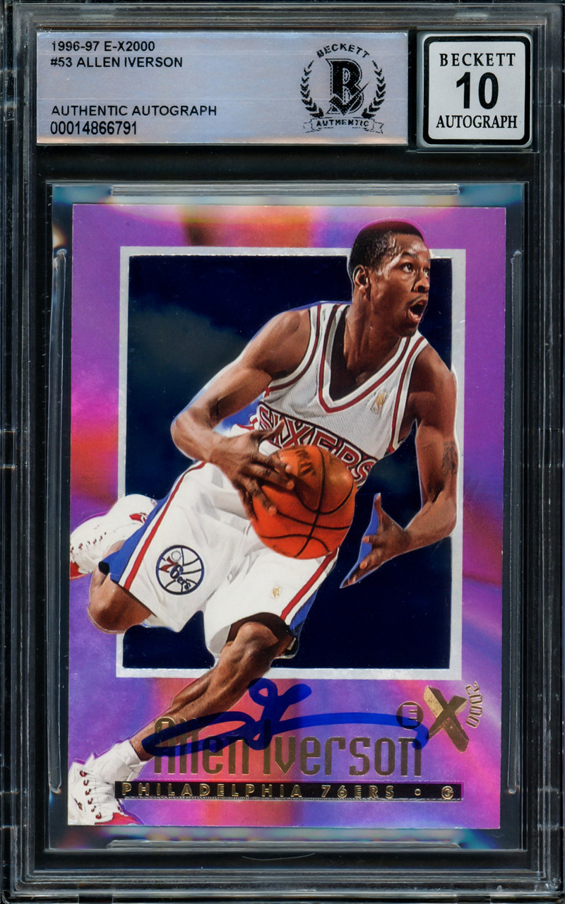 Allen Iverson Autographed 1996-97 E-X2000 Rookie Card #53