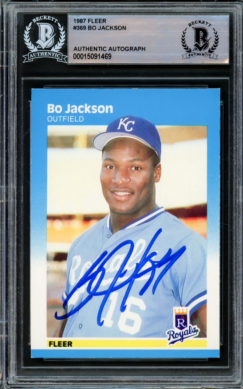 Bo Jackson Autographed 1987 Fleer Rookie Card #369 Kansas City