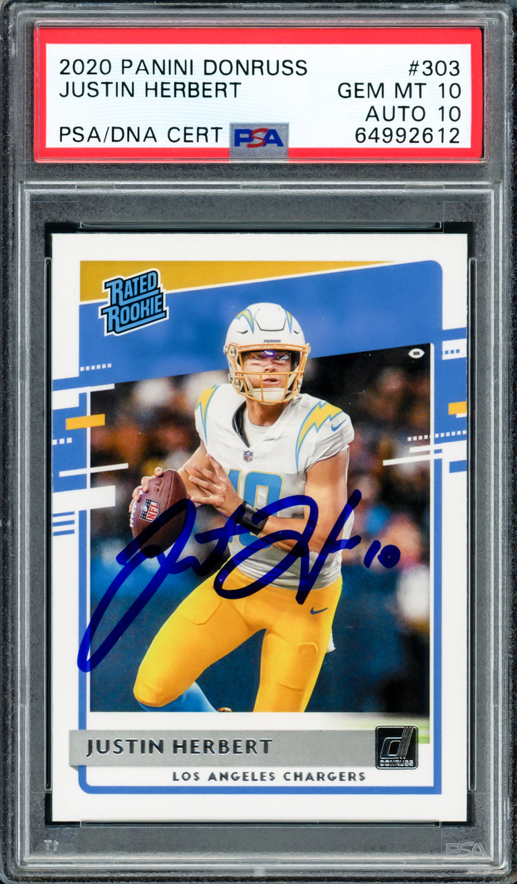 Justin Herbert Autographed 2020 Panini Donruss Rated Rookie Card
